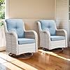 Swivel Rocker Patio Chairs2 Pieces Patio Swivel Rocker Chairs with Wicker Armrests Patio Swivel Rocking Chairs Outdoor Swivel Rocker Patio Chairs