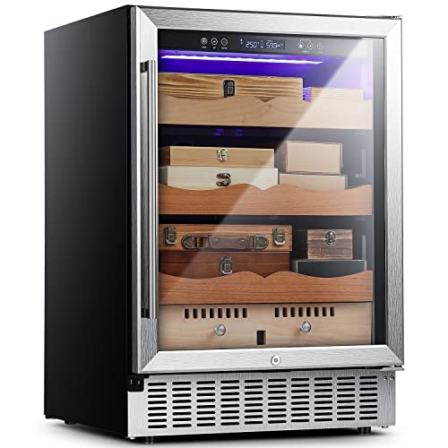 Xbeauty Electric Cooler with 3 in 1 Controls for Moisturizing, Cooling & Heating,and Built-in Spanish Cedar Wood Shelves,Wine Cooler Under Counter