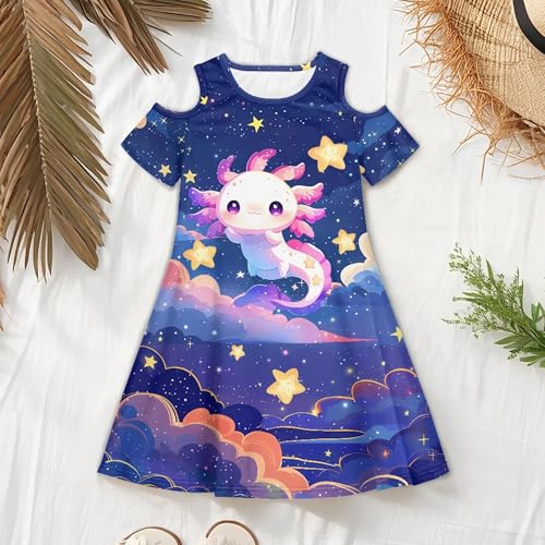 Beauty Collector Girls Summer Dress Short Sleeve Cold Shoulder Dresses with Pockets4