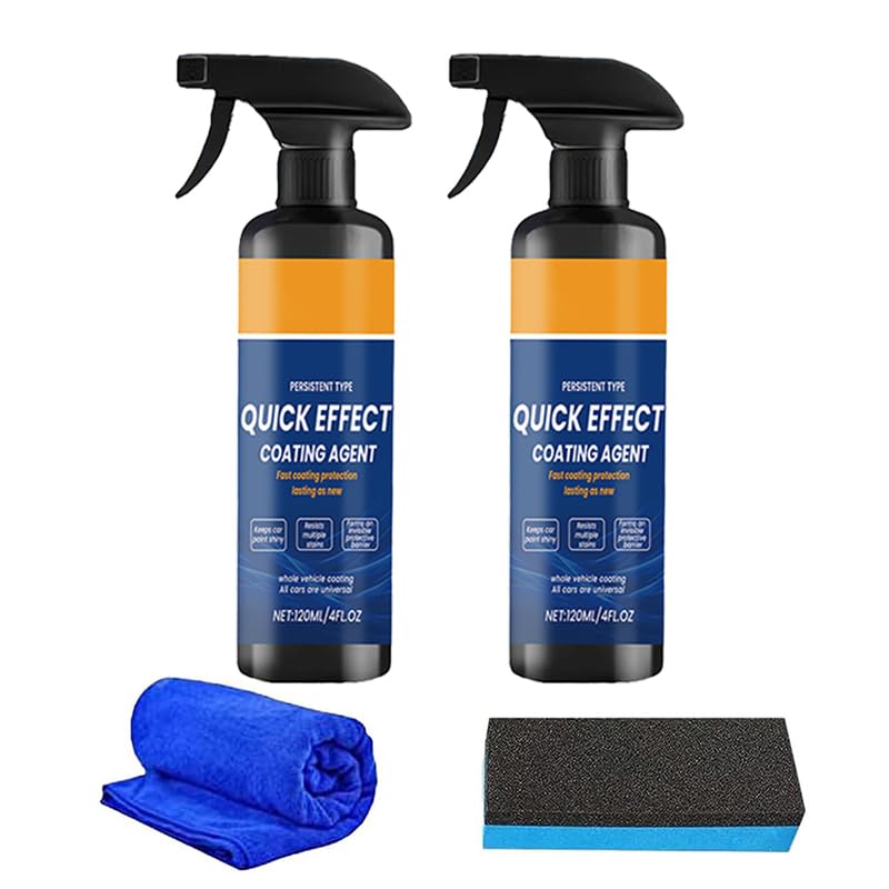 2026 New Upgraded Car Coating Spray, Car Scratch Remover and Paint Sealant, Hydrophobic Quick Detailer for Cars, Motorcycles, Boats, RV Glass, High-Gloss Finish (2PCS)