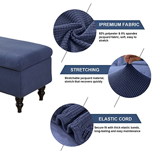Image of FUANGUI Ottoman Cover Stretch Storage Ottoman Bench Slipcover Printed Folding Storage Bench Ottoman Cover Footrest Stool Slipcover Footstool Protector Cover with Elastic Bottom,Small