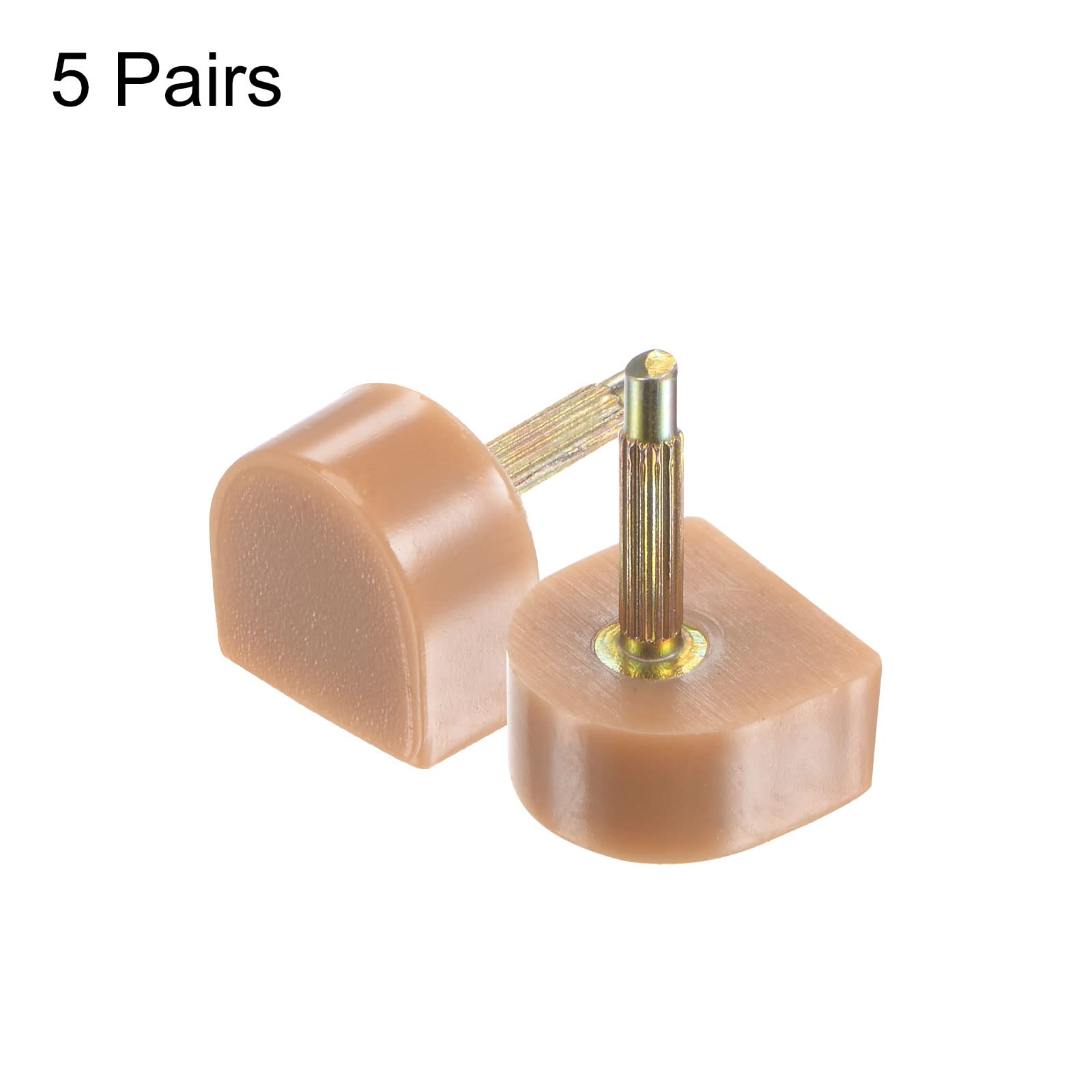sourcing map Tapas de Tacón Alto de TPU para Mujer 5 Pares, Clavijas de Tacón Alto Zapato de 2,4mm, Tapones de Reemplazo en Forma de U 12x12mm para Reparación Zapatos, Beige