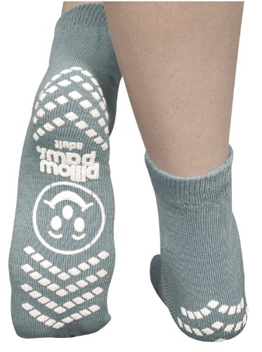 Terries Slip Resistant Socks-Single Tread-Gray-XX-Large (Adult Sizes: 10.5 and up)
