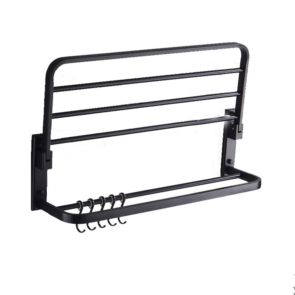 Étagère porte-serviettes de salle de bain gain de place pliable 60cm