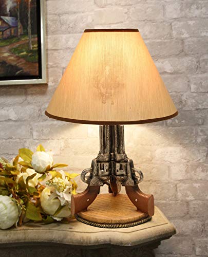 Ebros Western Wild West Triple Six Shooters Revolver Guns Base Desktop Bedside Table