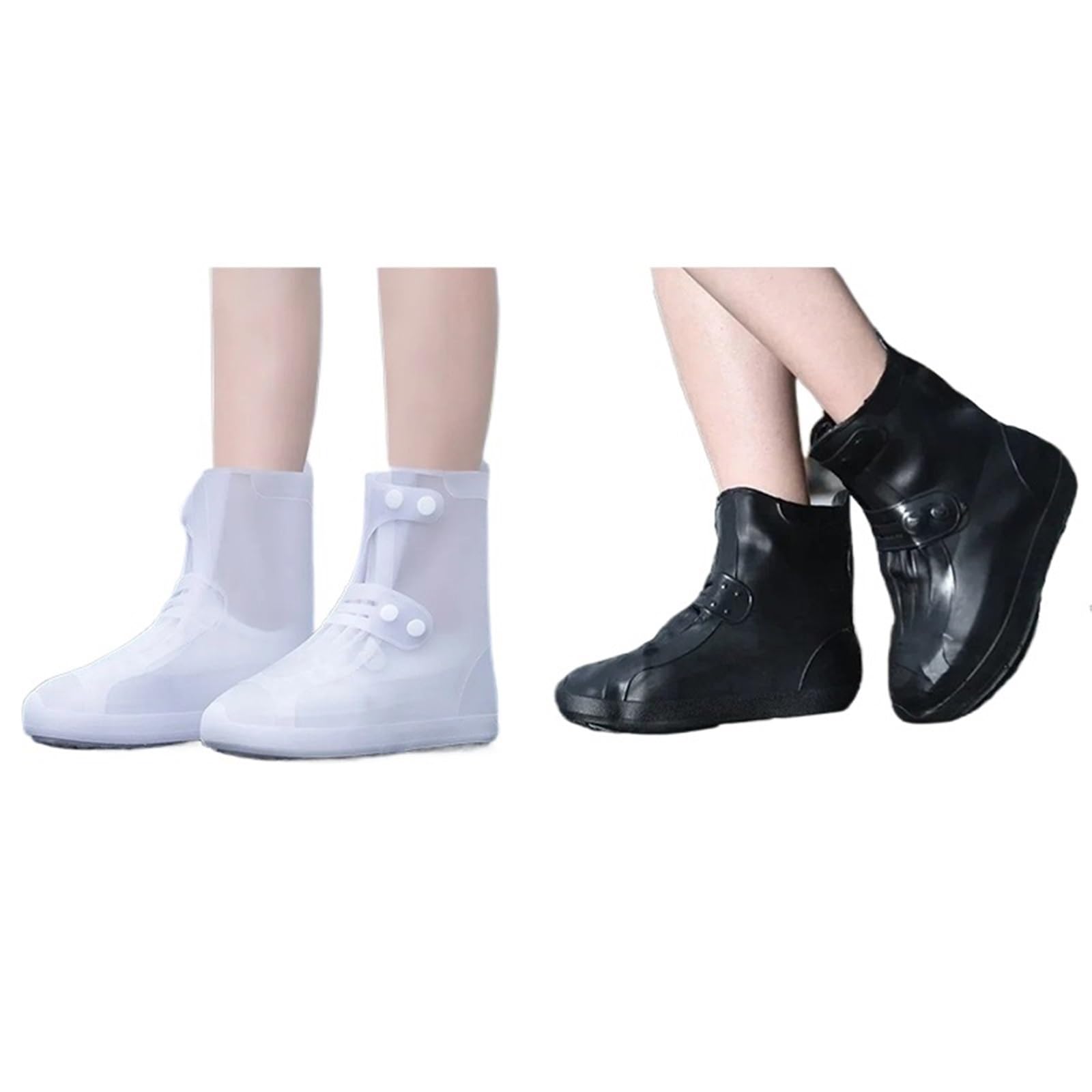 Cubre Zapatos Cubiertas de zapatos de silicona antiincrustantes, cubiertas impermeables for zapatos, cubiertas for botas for la lluvia, cubiertas de zapatos gruesas reutilizables for exteriores(White-