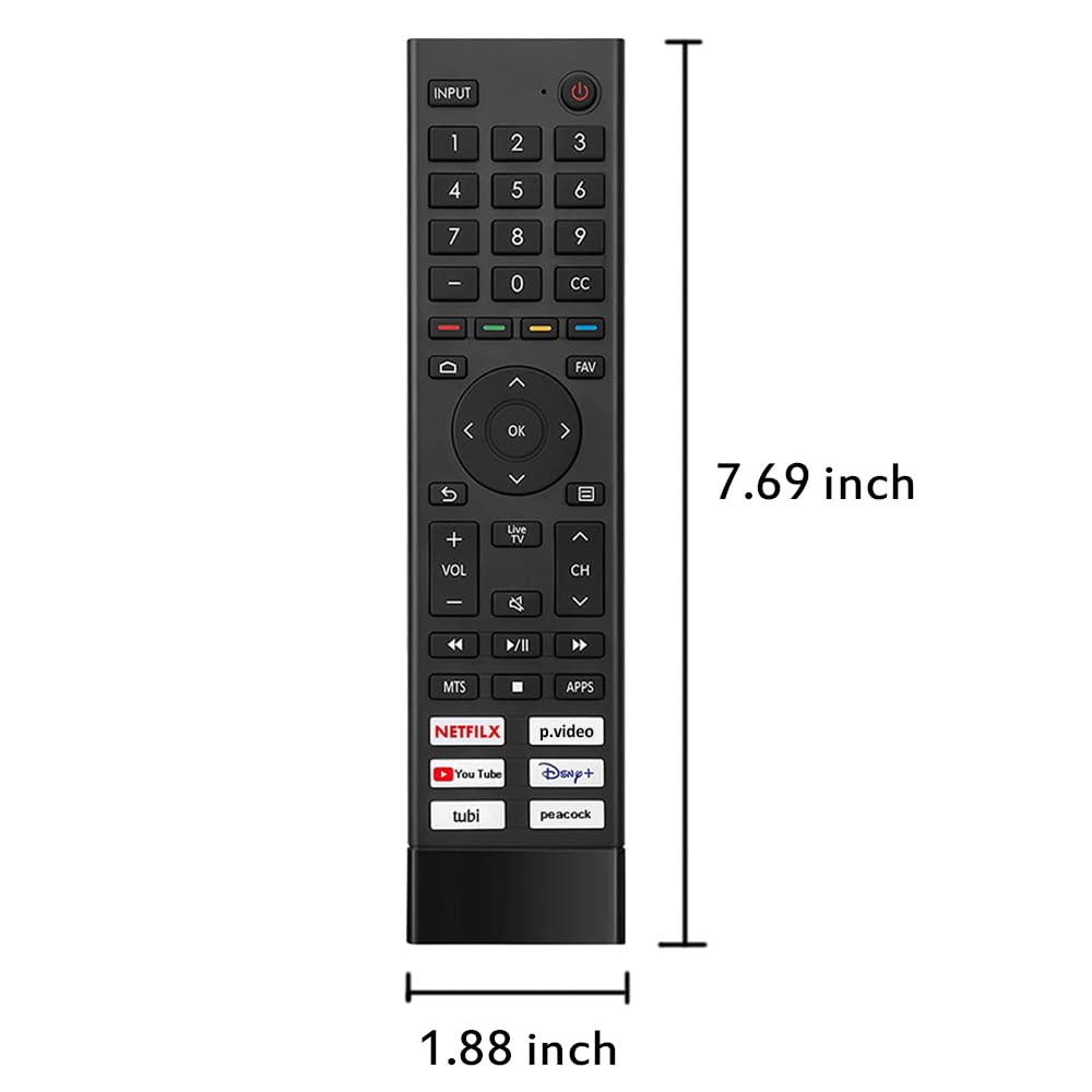 ERF3J80H Télécommande universelle de remplacement pour Hisense Smart TV 43A6G 50A6G 50U6G 50U68G 55U6G 55A6G 55U68G 60A6G 65U6G 65U6G 70A6G 75A6G 75A6G 75U68G 75U68G G 75U6. 88G 75U6888G 75U68888G