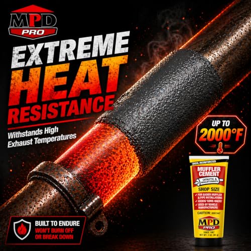 Image of MPD Muffler Cement Putty - 16 oz | Seals Exhaust Leaks, Cracks & Holes | Heat Resistant Up to 2000F | Easy Application for Automotive Repairs (Pack of 1)