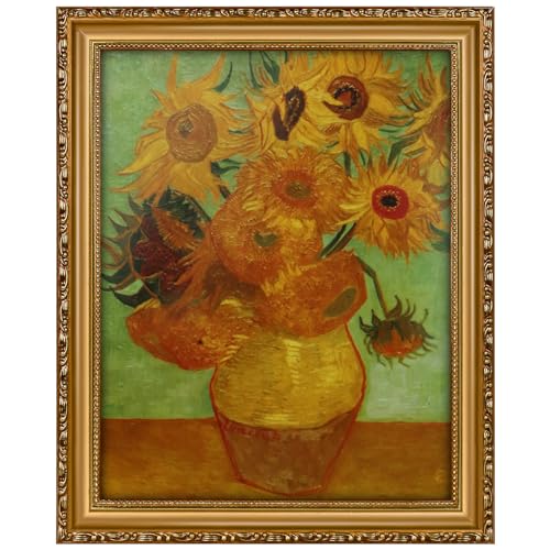 Image of Gold 11x14 Picture Frame with Mat Vintage Picture Frame Ornate | Wood, Real Glass, Matted 9x12 or 11 x 14 Photos, Easy Photo Changes, Wall Hanging