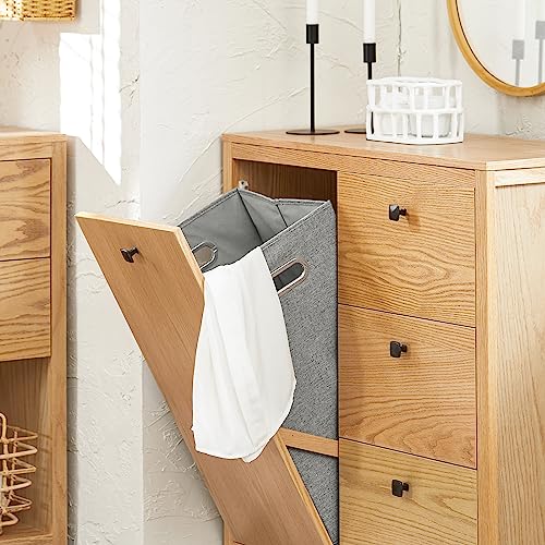 Wäschekorb mit Korb und 3 Schubladen, platzsparender Badezimmer-Aufbewahrungs-Organizer, modernes Design für Zuhause und Waschküche, B 80 x T 35 x H 90 cm