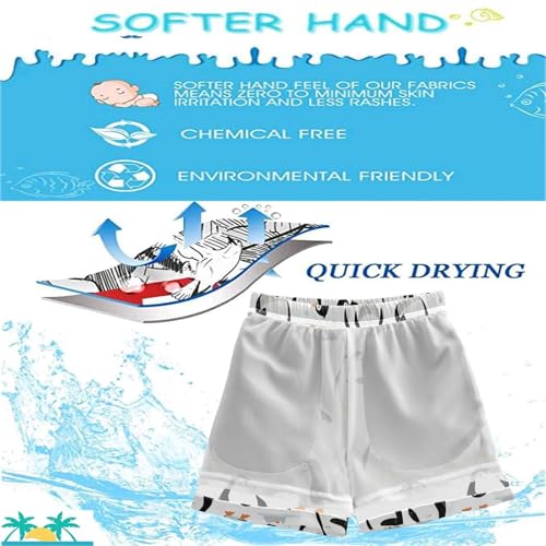 visesunny Summer Boy's Beach Shorts Cartoon Penguin Ice Quick Dry Swim Trunks Baby Boy Bathing Suit4