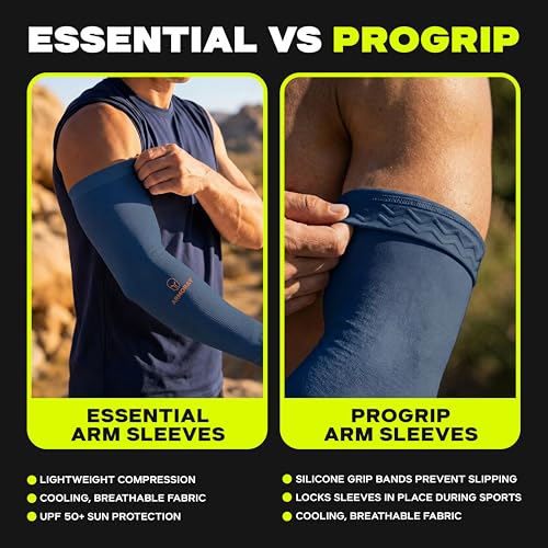 Image of ARMORAY Arm Sleeves for Men or Women - Compression Warmers to Cover Tattoo - for Basketball Golf Running Football Cycling or Sun Protection