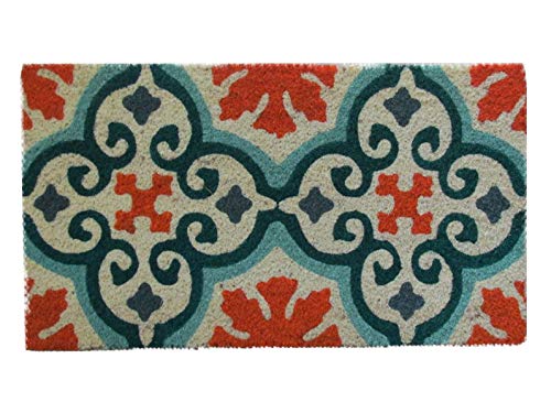 Paillasson 100% fibre de coco effet carreau de ciment 70x40cm MOSAIC