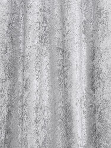 Image of ROMEE Solid-Plain Blackout Curtains 7 Feet Long Door Set of 2 - Curtains for Door, 80% Blackout Drapes for Living Room, Bedroom, 84 Inches, (Silver. 213 x 122 CM)