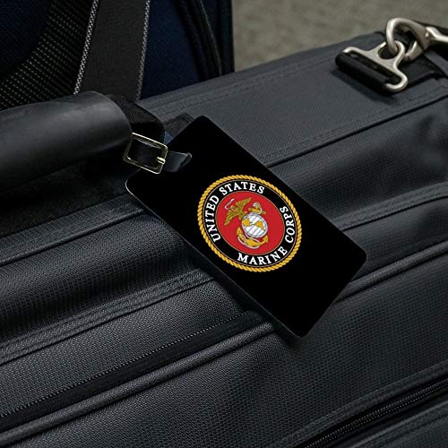 Marines Usmc Emblem Black Yellow Red Luggage Id Tags Cards Set Of 2 #TOP4