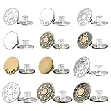 Jeansknopf ohne Nähen, 24 Stücke 17mm Ersatz Knöpfe, Ersatz Jeans Knöpfe, DIY Hosenknöpfe für Jeansreparatur & Größenanpassung, Kleidung, Hosen, Taschen