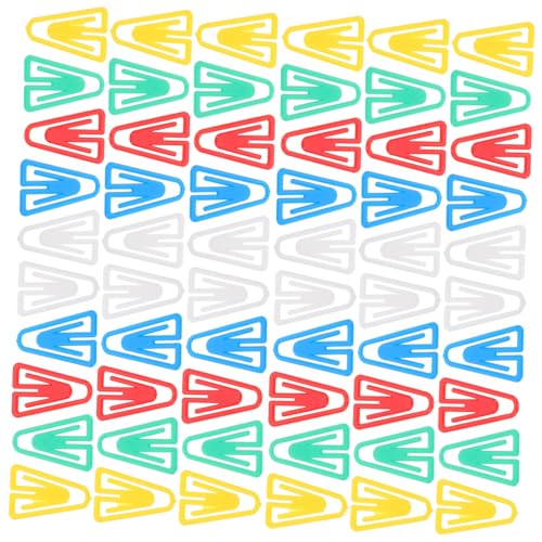 TEMPNAP 100個三角形のプラスチック製ペーパークリップ 色付き 小さなペーパークリップ 装飾用 オフィス 学校 デスクアクセサリー 整理整頓に