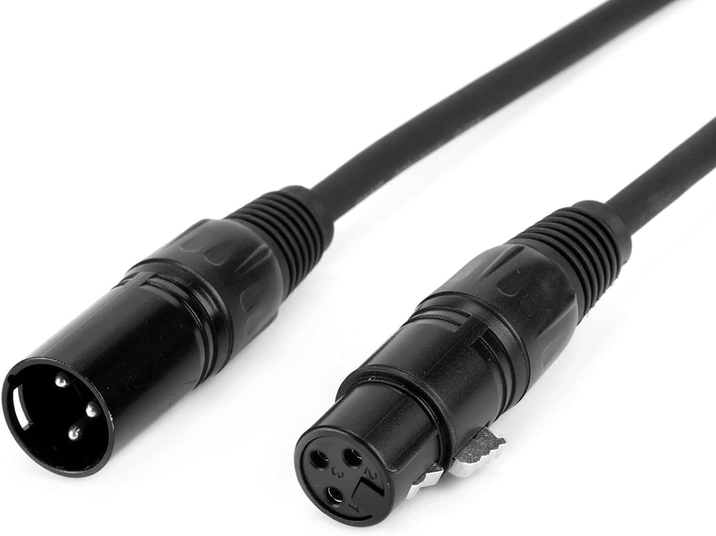 MFL. 10 ft Flexible DMX Cable 3 Pin Signal XLR Male to Female Cable Wire for Stage Lighting DJ Lights, 22 AWG,110 Ohms Impedance, Black, 10 Pack