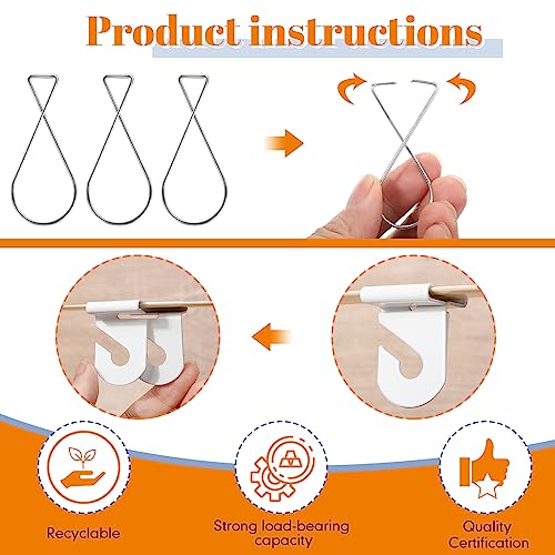 Image of Vicenpal 200 Pcs Drop Ceiling Hooks Bulk for Classrooms Offices Hanging Set, 100 Pairs Right and Left 100 Pcs Clips for Tile Decorations, Metal Suspended T Bar Hooks for School Plants