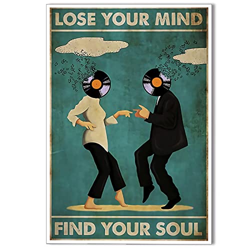 Vintage Classic Movie posters for room aesthetic Spiritual Quotes Lose Your Mind Find Your Soul Canvas Wall Art Cool Music Dance Wall Decor Painting for Bedroom 12x16in Unframed
