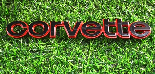 Image of Replacement for Corvette 1980-1982 C3 Rear Bumper Emblem Badge Script Corvette New (Red)