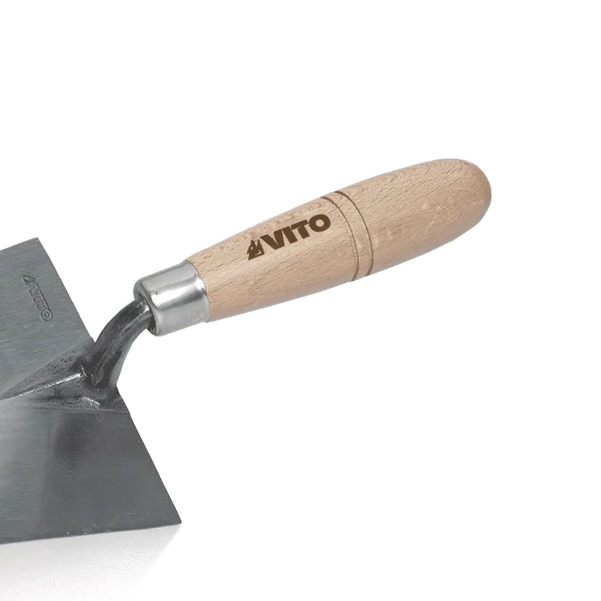 VITO - Truelle de maçon Portugaise forgée Ronde 220mm Acier trempé Manche en bois