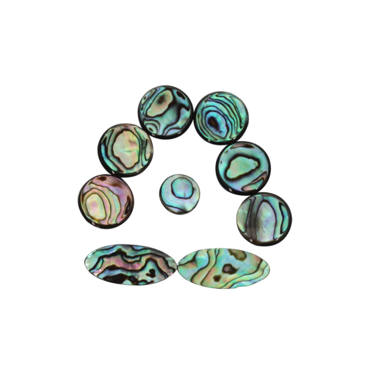 Boutons de Saxophone en Nacre d'Ormeau, Lot de 9 Pièces, 3 Tailles | Boutons de Saxophone Alto, pour Ténor et Soprano, Formes Rondes et Ovales, Toucher Lisse, Réduit la Fatigue