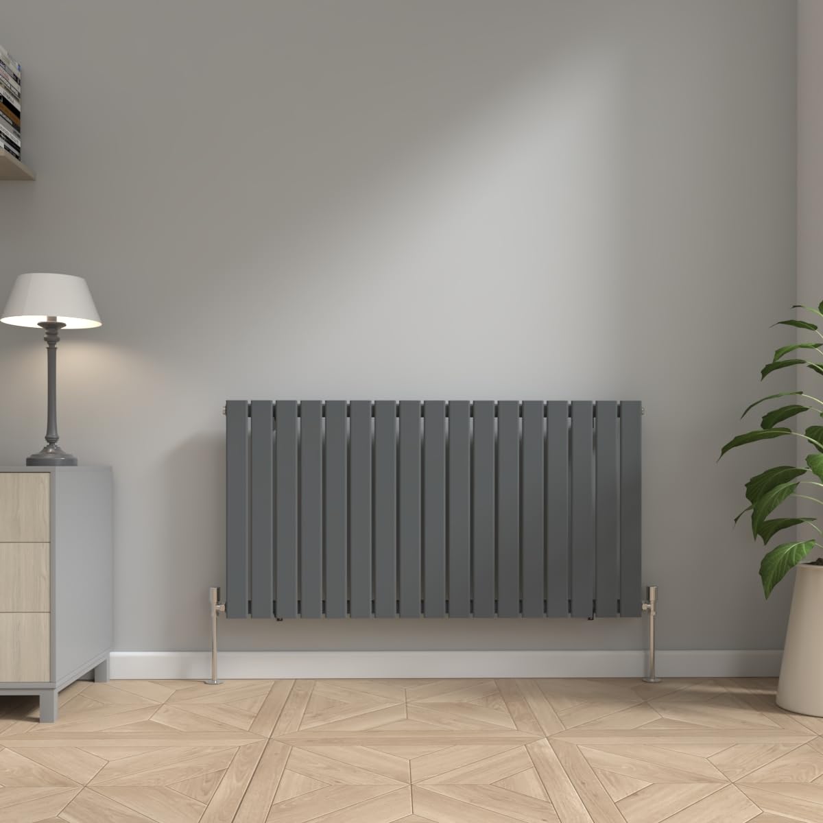 NRG Anthracite Modern Radiator 600x1156mm Single Panel Central Heating — image 1