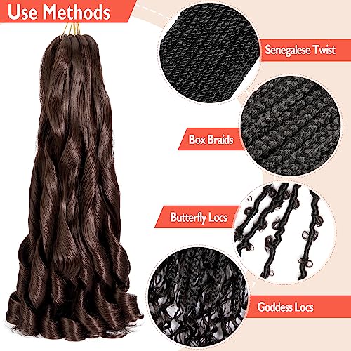 8 Packs French Curly Braiding Hair 22 Inch Pre Stretched Braiding Hair Loose Wave Spiral Curl Braids Crochet Hair with Curly Ends for Black Women by Originea (22 Inch - Image 4