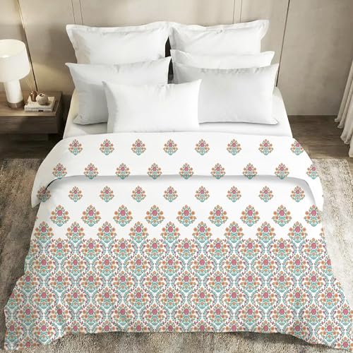 Image of MYTRIDENT Soft Comfort Comforter, 100% Cotton Cover, 200 GSM Fiber Filled Comforter, 88 Inches x 104 Inches, King Size Comforter, Printed, AC Blanket, Reversible - Cascade