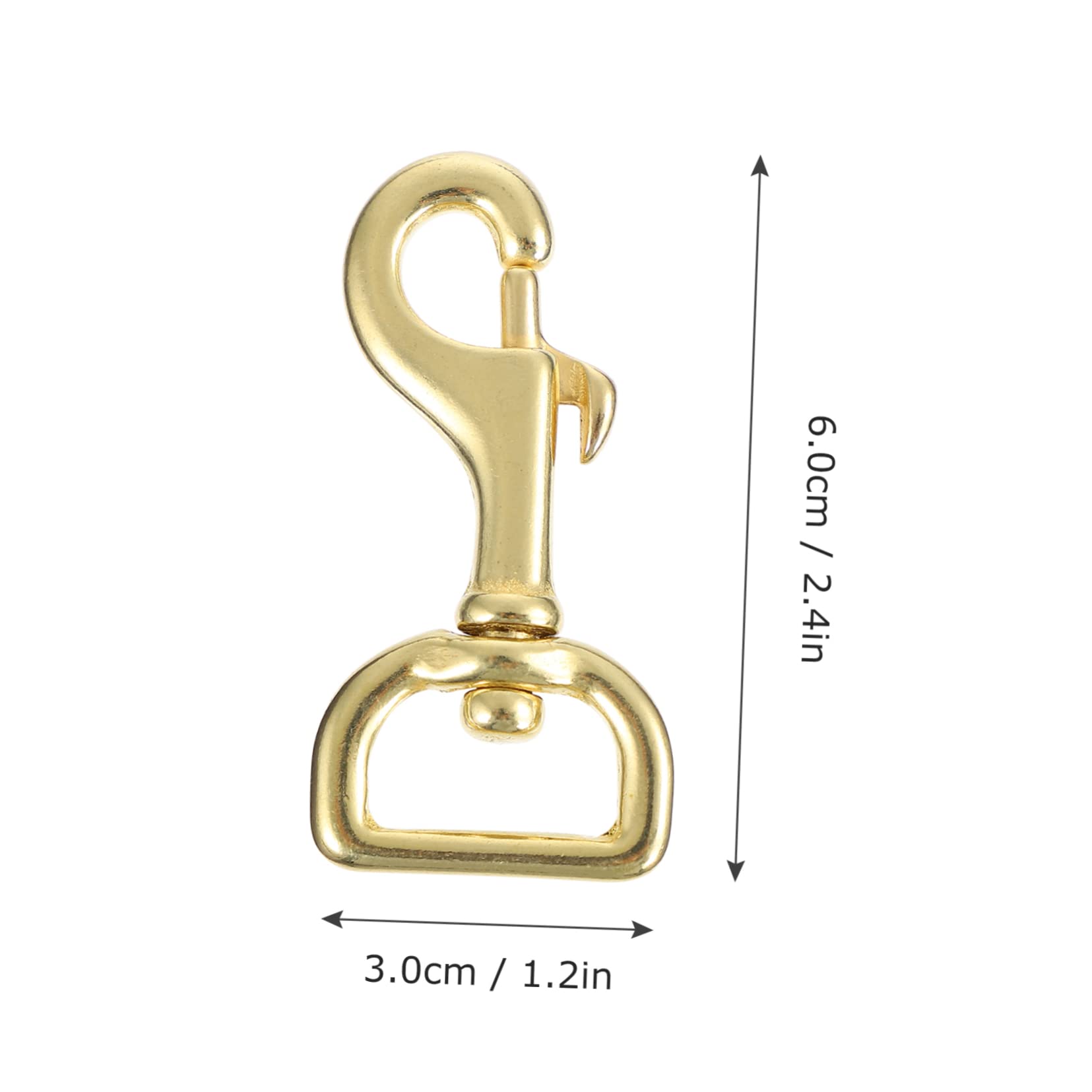Happyyami 2pcs Solid Brass Snap Hooks for Dog Collars Swivel Clips Durable and Practical Trigger Clasps for Pet Leashes and Accessories
