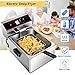 Safstar Professional Electric Deep Fryer, 1700W Stainless Steel Chicken Chips Fryer with Basket Scoop for Commercial Restaurant Countertop Family Food Cooking (Single Tank)