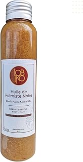 Huile de Palmiste, biologique, non filtrée, 100 ML, LOBIKO pressée à froid, la solution anti-âge pour une peau plus jeune et plus ferme. Peau Lisse et Tonique African palm kernel oil - Mayanga noir