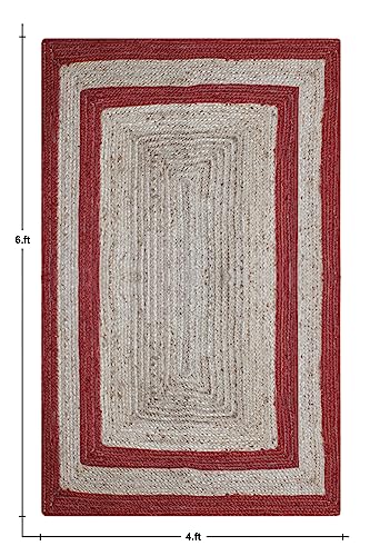 Tapis Kilim en jute extérieure aspect tressé pour salon de jardin carré