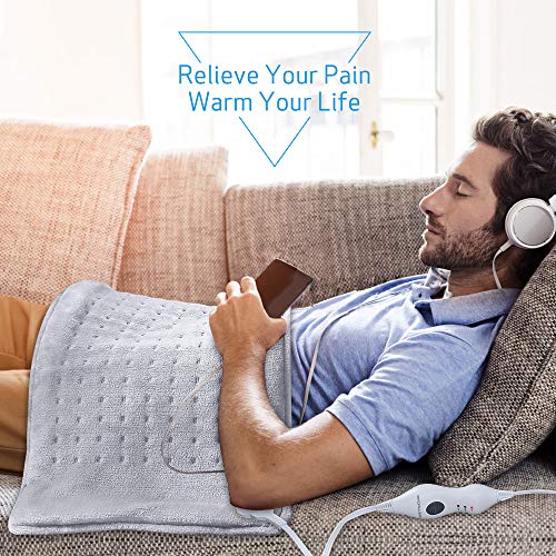 Electric Heating Pad, Large Fast Heat Therapy Wrap, Dry/Moist Heat Pad for Cramps, Pain Relief for Abdomen, Neck, Shoulder, Arms, Legs, Back and Waist 12" X 24", 2 Hours Auto Shut Off - Thumbnail 2