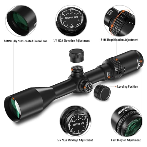 Discoveryopt Ms 3-9X40 Rifle Scope, Shockproof Moa-Dot Reticle Scope For Spring Piston Air Rifle thumb #1