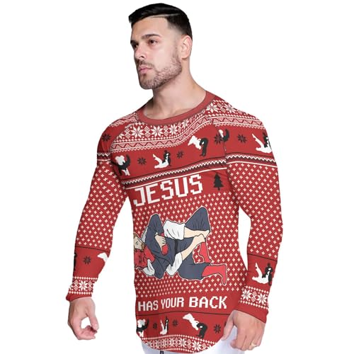 Christmas Men's Rash Guard Shirts Super Lightweight Fabric, BJJ Rash Guards for Men Long Sleeve4