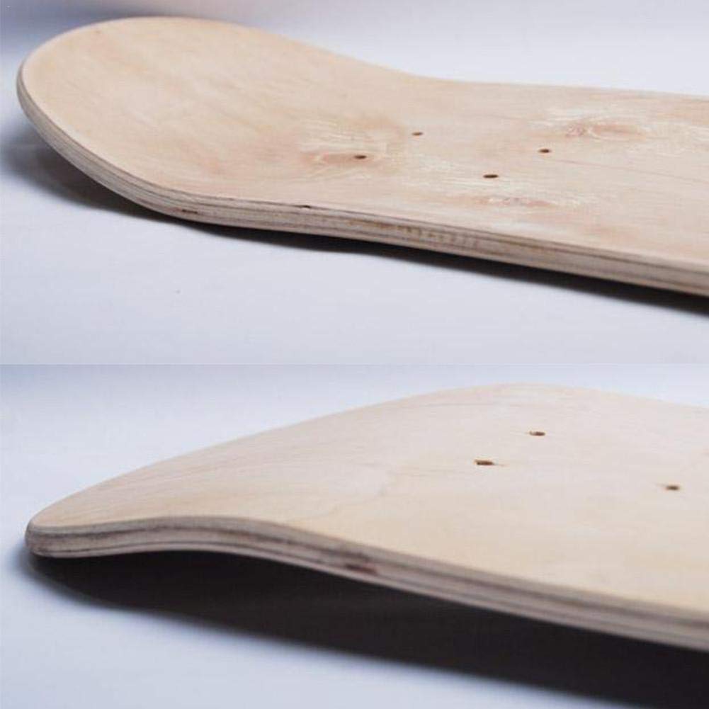 Planche de skateboard pour et adultes, double blanc, complet, cruiser, pour débutants et professionnels, 79 x 19 cm