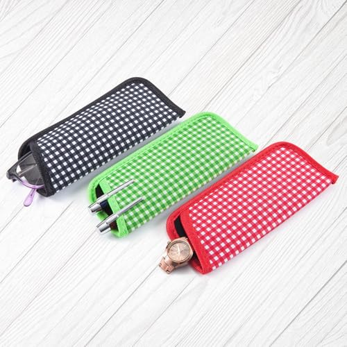 Image of TRIUMPH VISION Reading Glasses Pouch Eyeglass Sleeve Soft Case Slim 3 Pack | Alternative to Bulky Case Lightweight,Neoprene Lined Padded Protect Optical lens Slip in, Cute Pattern Portable for Daily Use
