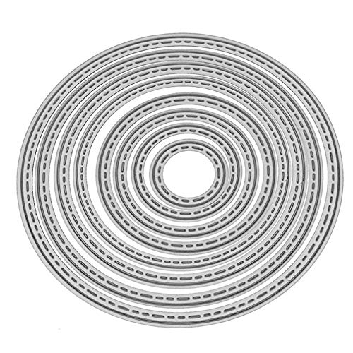 Round Circle Metal Cutting Dies Embossing Metal Stencil in Dies-Cutting Machine for Scrapbooking Card Making (8pcs/Pack Circle Dies cuts