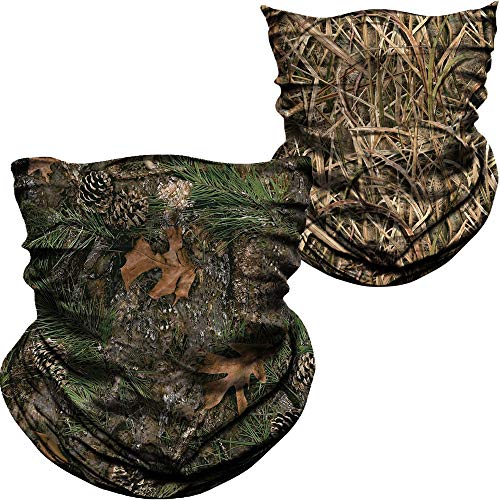 AXBXCX 2 Pack - Camouflage Print Seamless Neck Gaiter Bandana Face Mask Headband Headwear Scarf for Fishing Hiking Hunting Cycling Motorcycle Riding Skiing Outdoor Sport 20WJ0574+JS-052