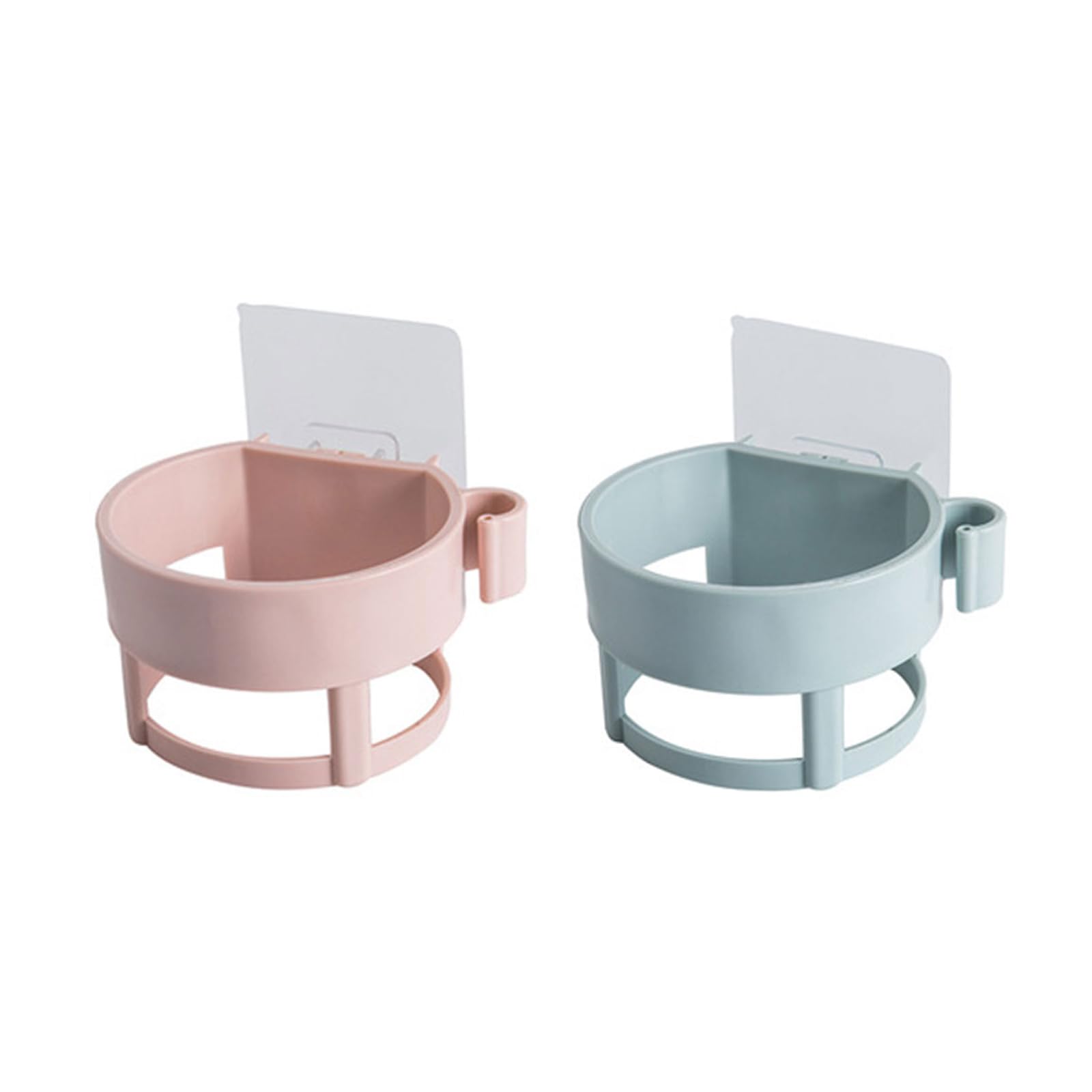 TopHomer 2Pcs Hair Dryer Holder Wall Mounted, Adhesive No Drilling Blow Dryer Holder for Hair Salon, Hotel, Parlor, Home (Pink+Blue)