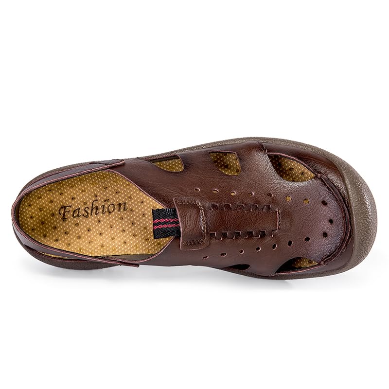 Men's Closed Toe Sandal Casual Leather Summer Beach Fisherman Sandals for Men3