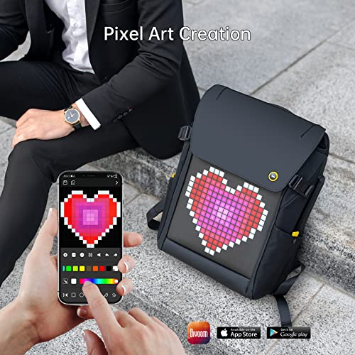 Divoom LED Display Laptop Backpack with App Control, 17 Inch Cool DIY Pixel Art Animation Fashion Backpack, Unique Gift for Men or Women2