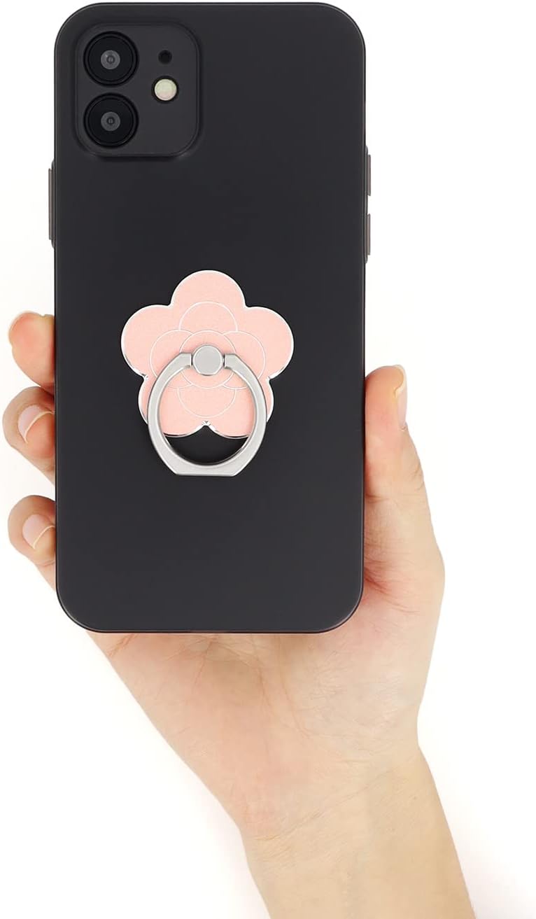 LaMignonne Cell Phone Ring Holder Flower Finger Ring Grip Stand 360° Rotation 180° Flip Universal Kickstand Compatible with All Smartphones (Rose Gold)