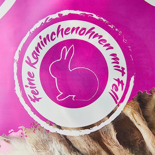 SnackOMio – Premium Hundesnack – feine Kaninchenohren mit Fell, getreidefrei, 1er Pack (1 x 450g)