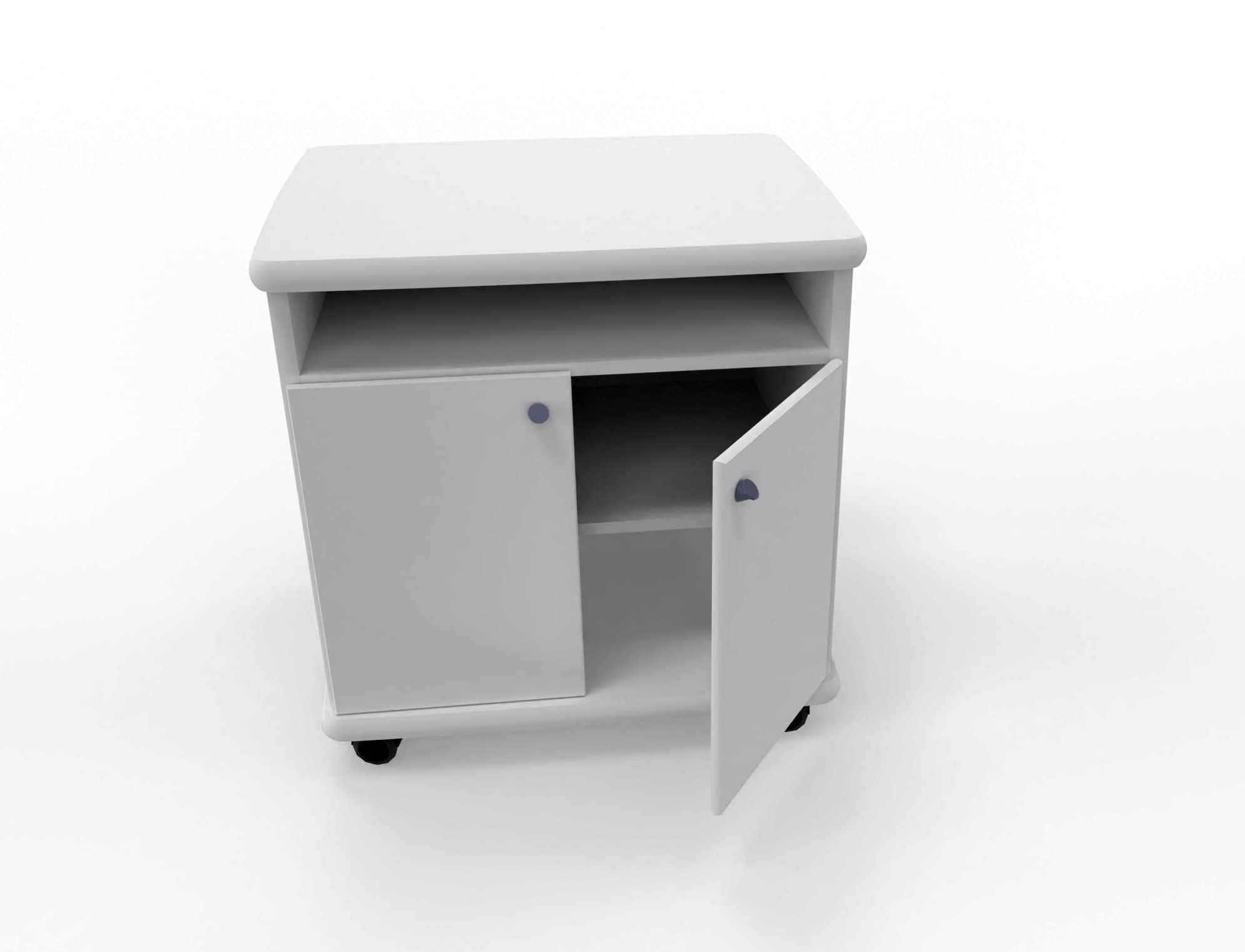 Mesa fotocopiadora e Impresora ber-copian50 Blanco Roto de 60h, 50cm Fondo, 60cm Ancho