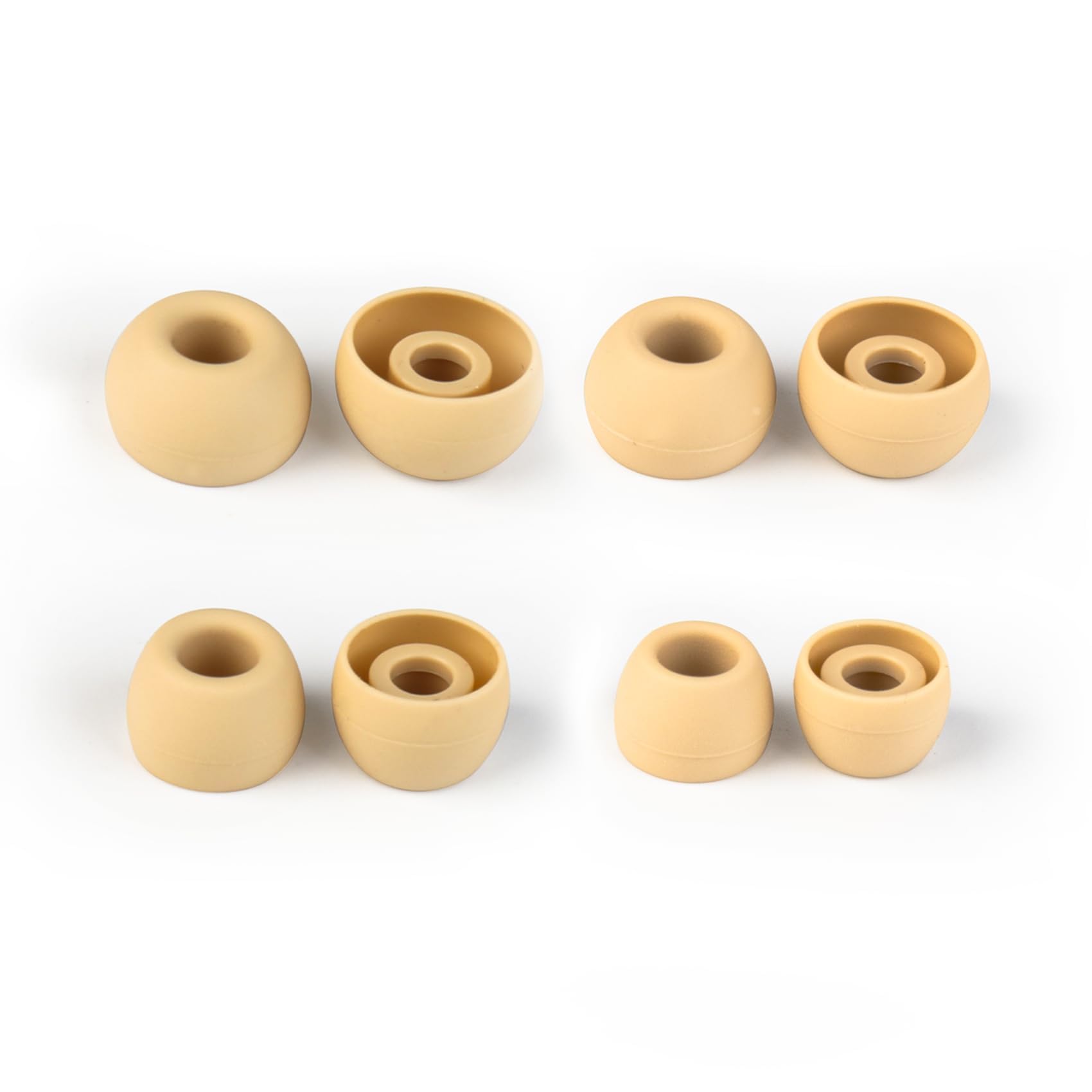 [Apricot-4Pairs/SML&XS] KBEAR 4540 Silicone Ear Tips, IEM Ear Tips, Noise-Isolating Skin-Friendly Earbud Replacement Tips for KZ Castor, EDX PRO, DQS, ZSN Prox, ZS10 PRO, ZAR, ZAS, CCA CRA 4540/4Pairs/Brown-SML&XS