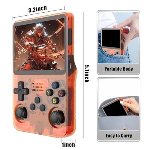 Image of R36S Handheld Game Console, 3.5-inch IPS Display, 64GB Storage, Linux System, 8-Hour Battery Life (Green)