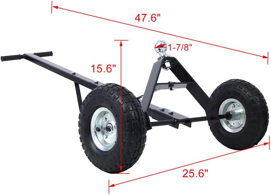 600LBS Trailer Dolly, Heavy Duty Tow Dolly with Pneumatic Wheels & Hitch Ball, Carbon Steel Trailer Mover, Easy to Assemble, Trailer Mover Dolly for Car, RV, Boat, Driveway, Harbor,Black